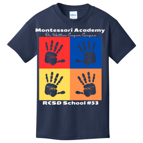 Montessori Student Youth Short Sleeve T-Shirt with Full Front Design Thumbnail