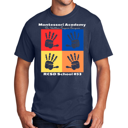Montessori Student Adult Short Sleeve T-Shirt Full Front Image Thumbnail